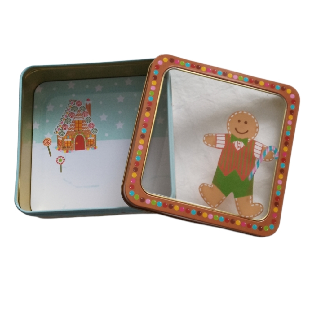 Three Piece Gingerbread Man Nesting Cookie Tins - Picture 2 of 8